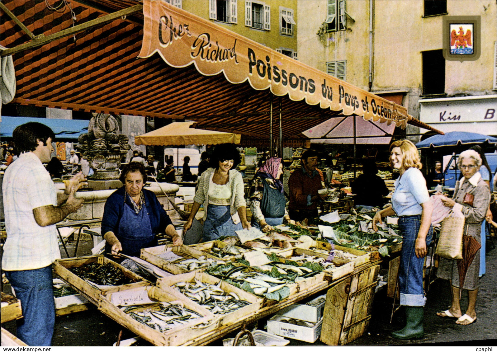 CPSM Nice Le marché aux poissons de la place Saint François