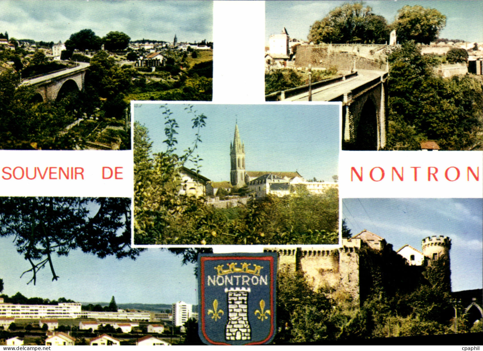 CPSM NONTRON lycée église viaduc