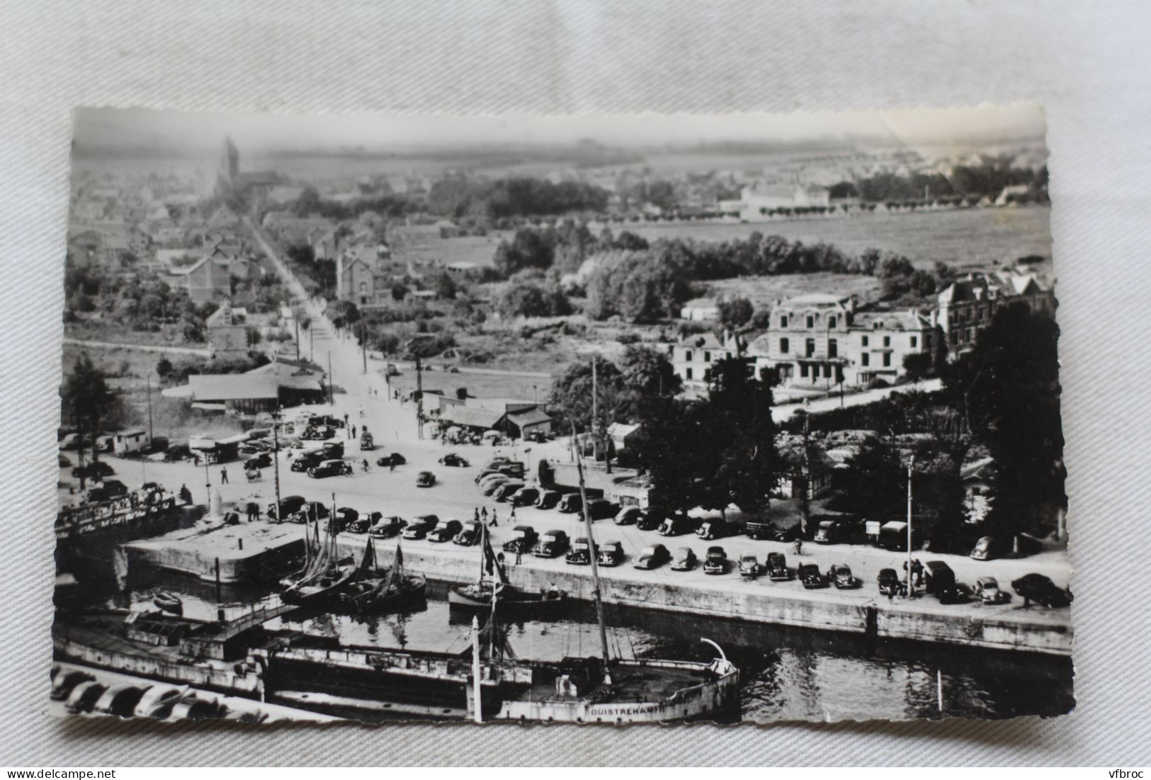 Cpsm, Ouistreham, Riva Bella, le port, panorama sur Ouistreham et Riva Bella, Calvados 14