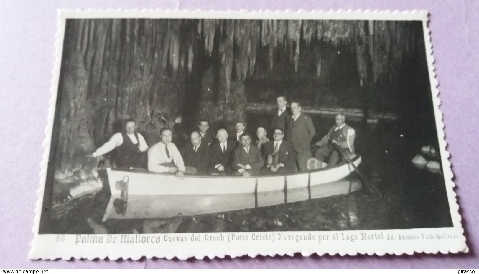 CPSM PALMA DE MALLORCA CUEVAS DEL DRACH PORTO CHRISTO NAVEGANDO POR EL LAGO MARTEL ED A VICH BARQUES GROTTE