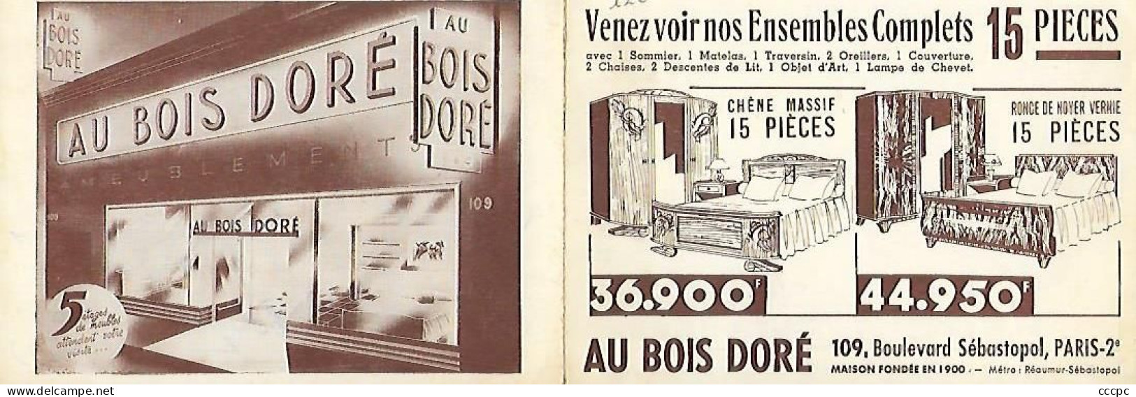 CPSM Paris 02 carte Publicitaire Au Bois Doré Boulevard Sébastopol