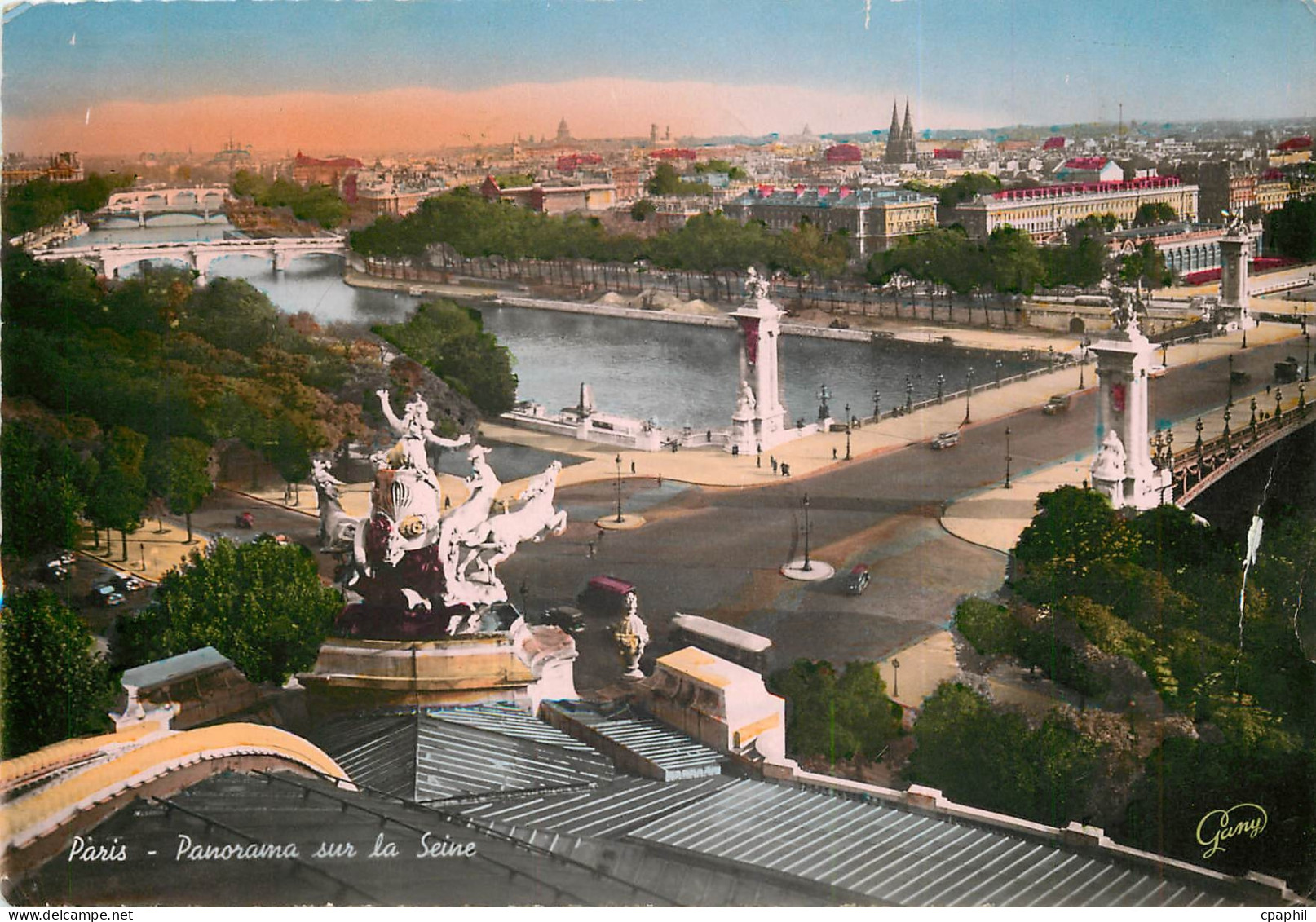 CPSM Paris Panorama sur la Seine