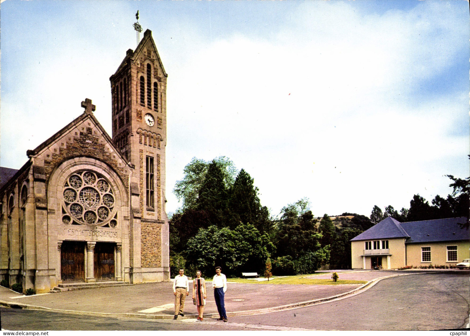 CPSM Pont D'Ouilly L'Eglise Et La Salle Des Fetes