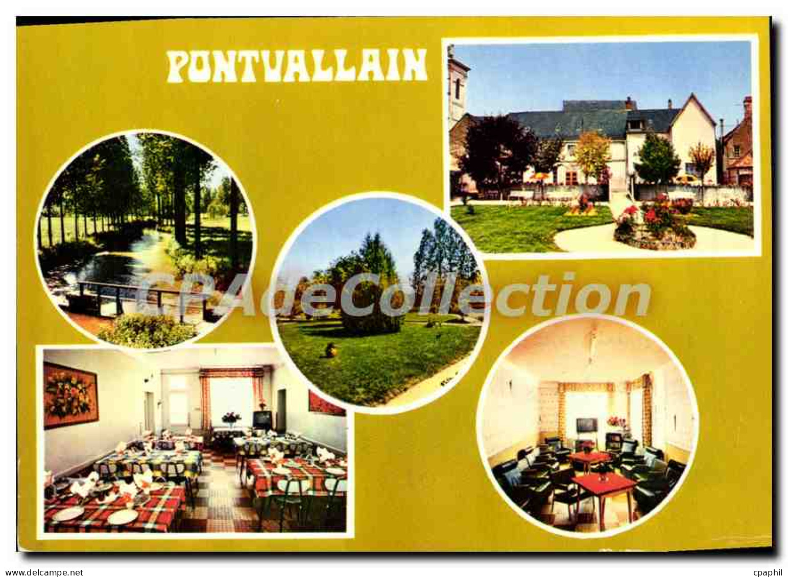 CPSM Pontvallain Sarthe Le Prieure Fraicheur la salle à manger le parc la salle de sejour