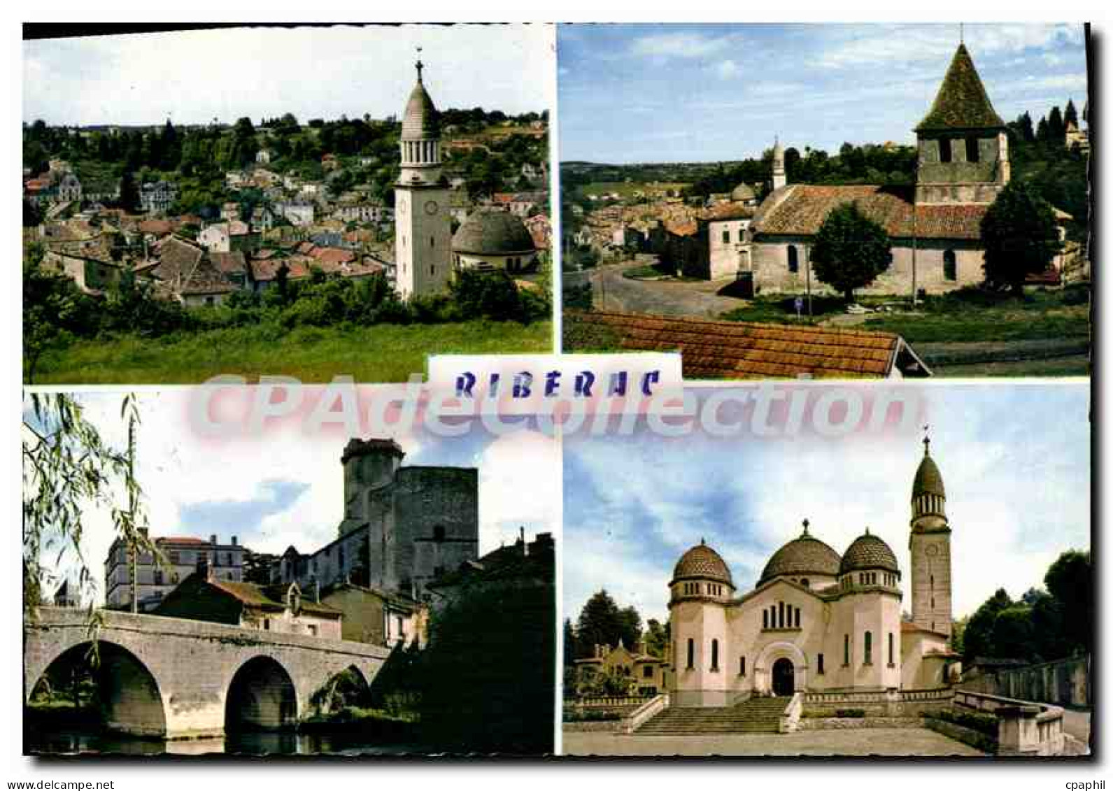 CPSM RIBERAC chapelle église château de Bourdeilles