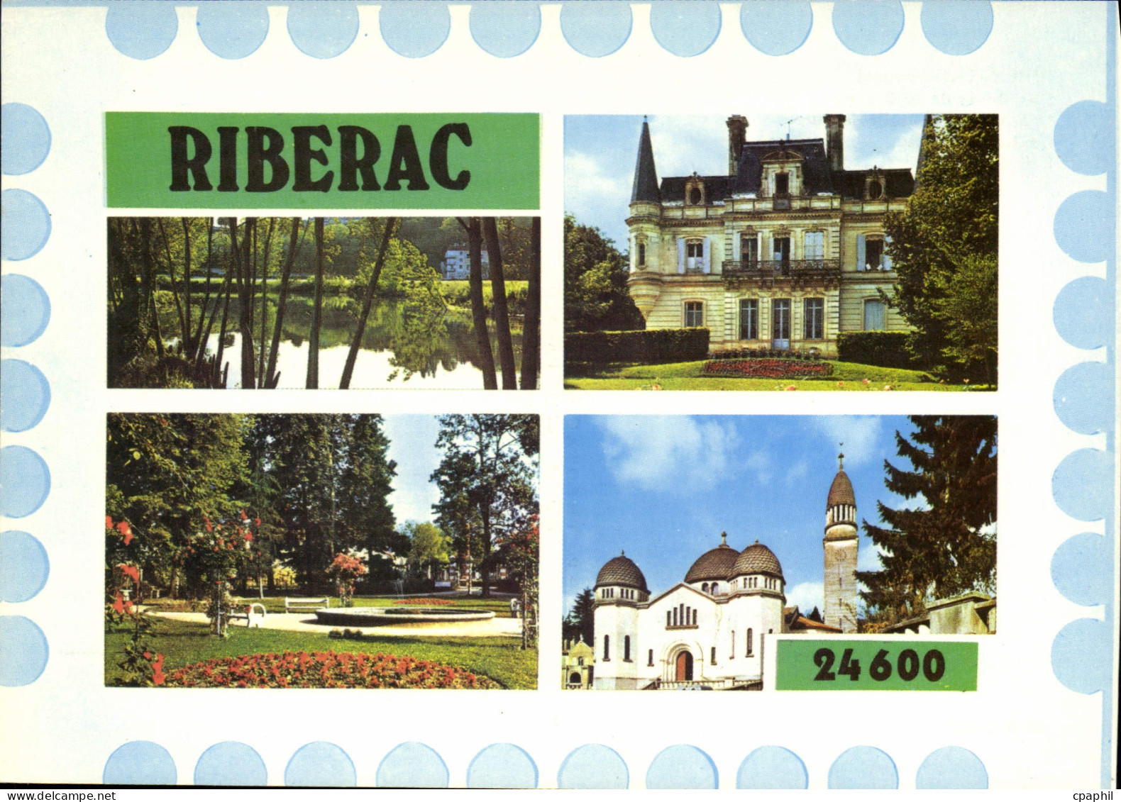 CPSM RIBERAC église sous-préfecture