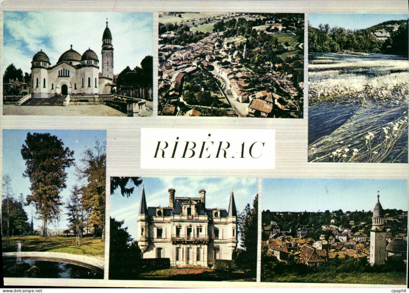 CPSM RIBERAC vue générale église sous-préfecture