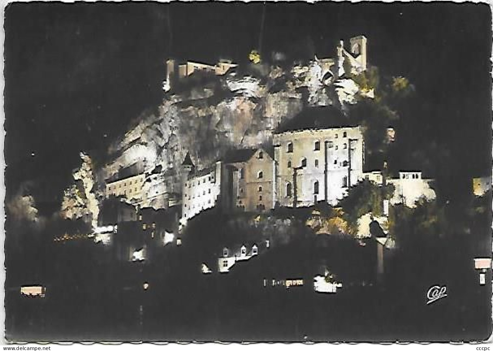 CPSM Rocamadour - Le Rocher Illuminé