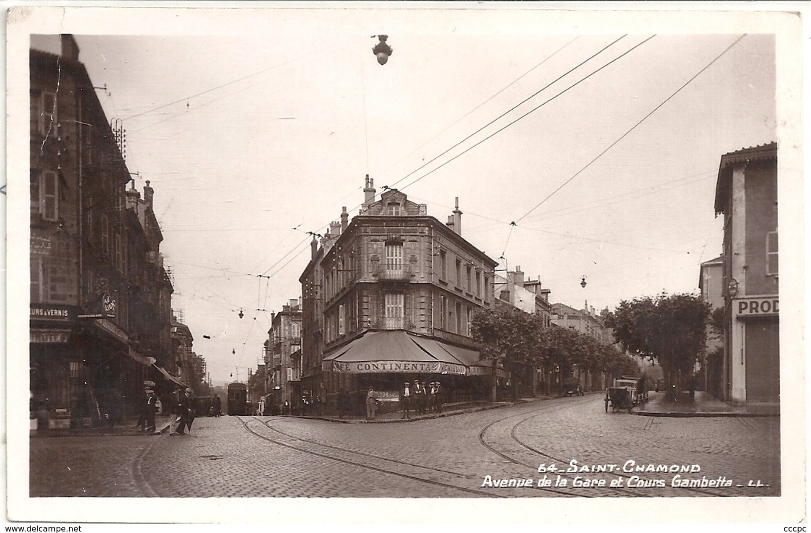 CPSM Saint-Chamond Avenue de la Gare et Cours Gambetta
