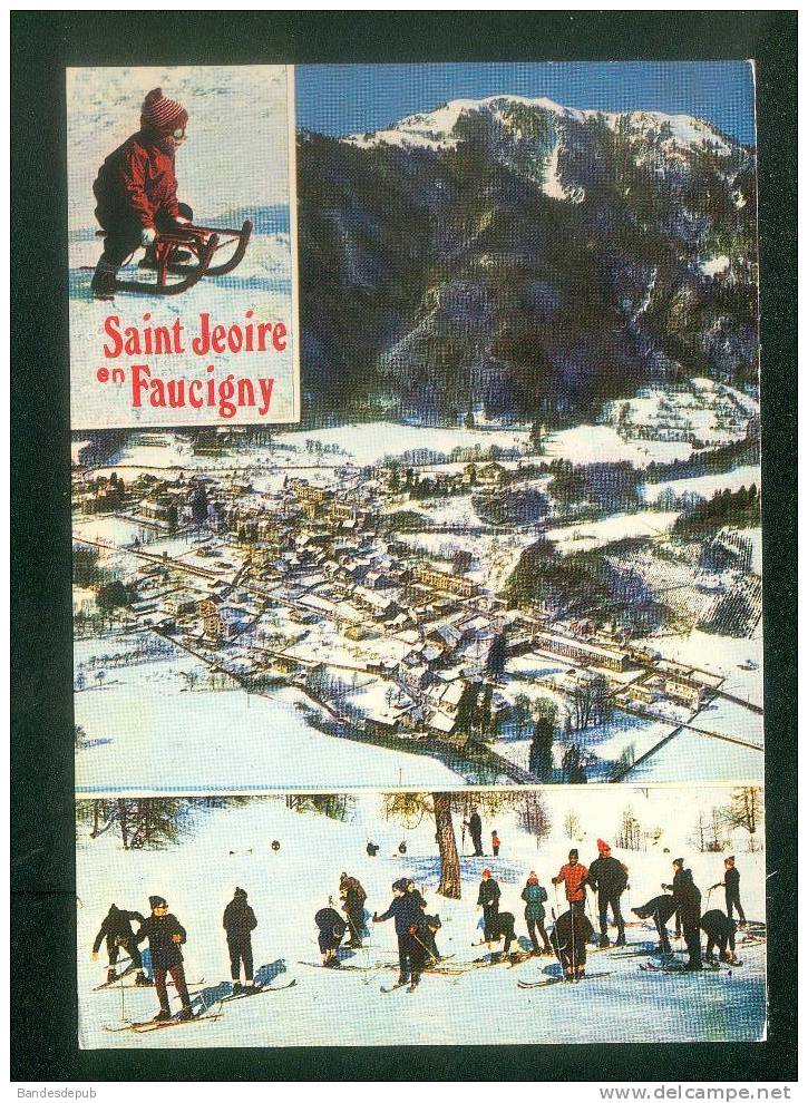 CPSM - Saint Jeoire en Faucigny (74) - Multivues ( animée ski skieur luge vue aerienne sports d'hiver CELLARD )