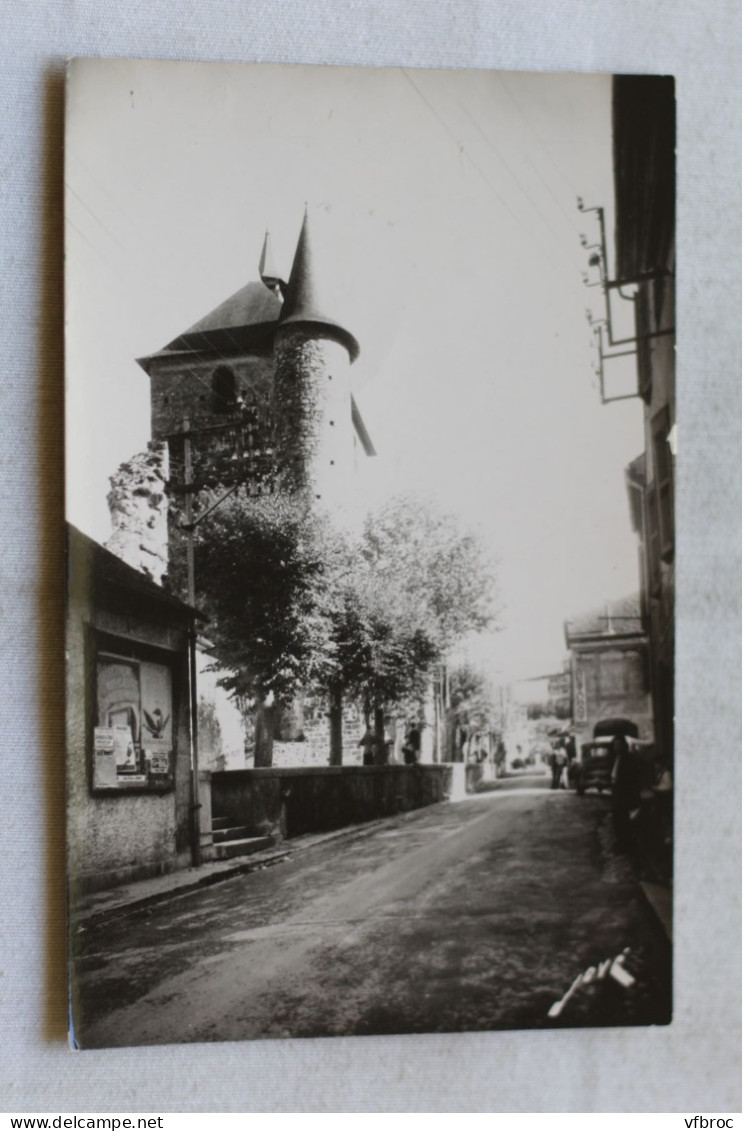 Cpsm, Saint Pé de Bigorre, la route de Lourdes et l'église, Hautes Pyrénées 65