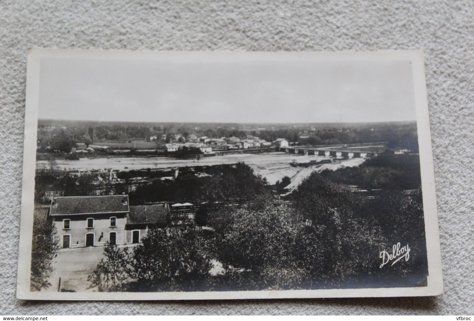 Cpsm, Saint Sever sur Adour, la gare, le pont et le quartier de Péré, Landes 40