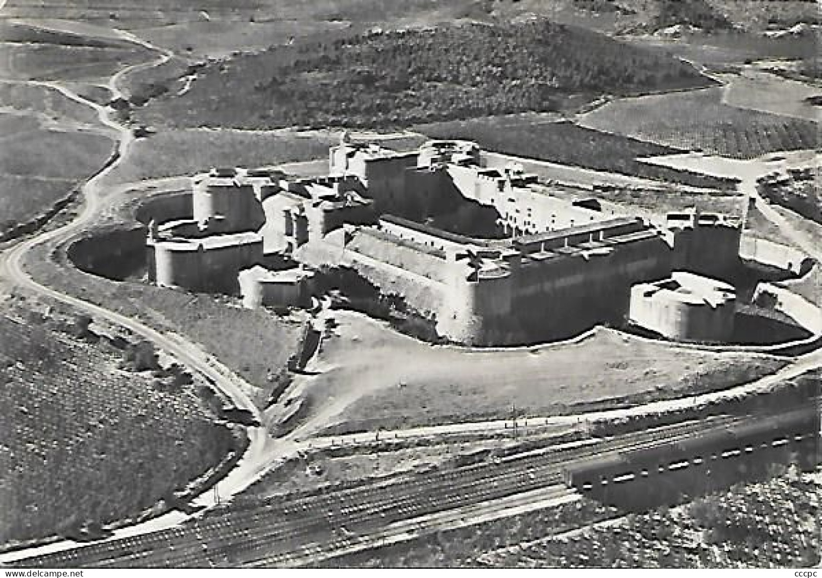 CPSM Salses Le Château vue aérienne