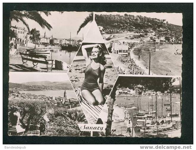 CPSM - Sanary sur Mer ( Multivues port plage vue générale pin up CAP 72)