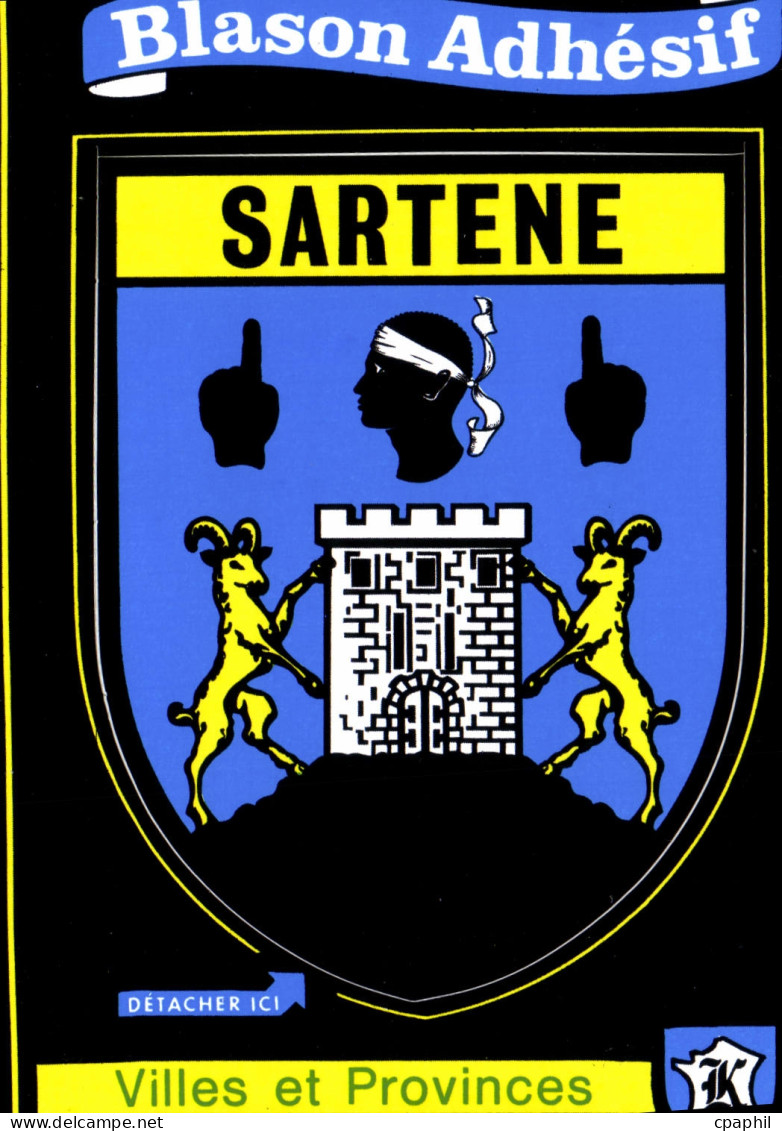 CPSM Sartene Blason Adhesif Villes Et Provinces