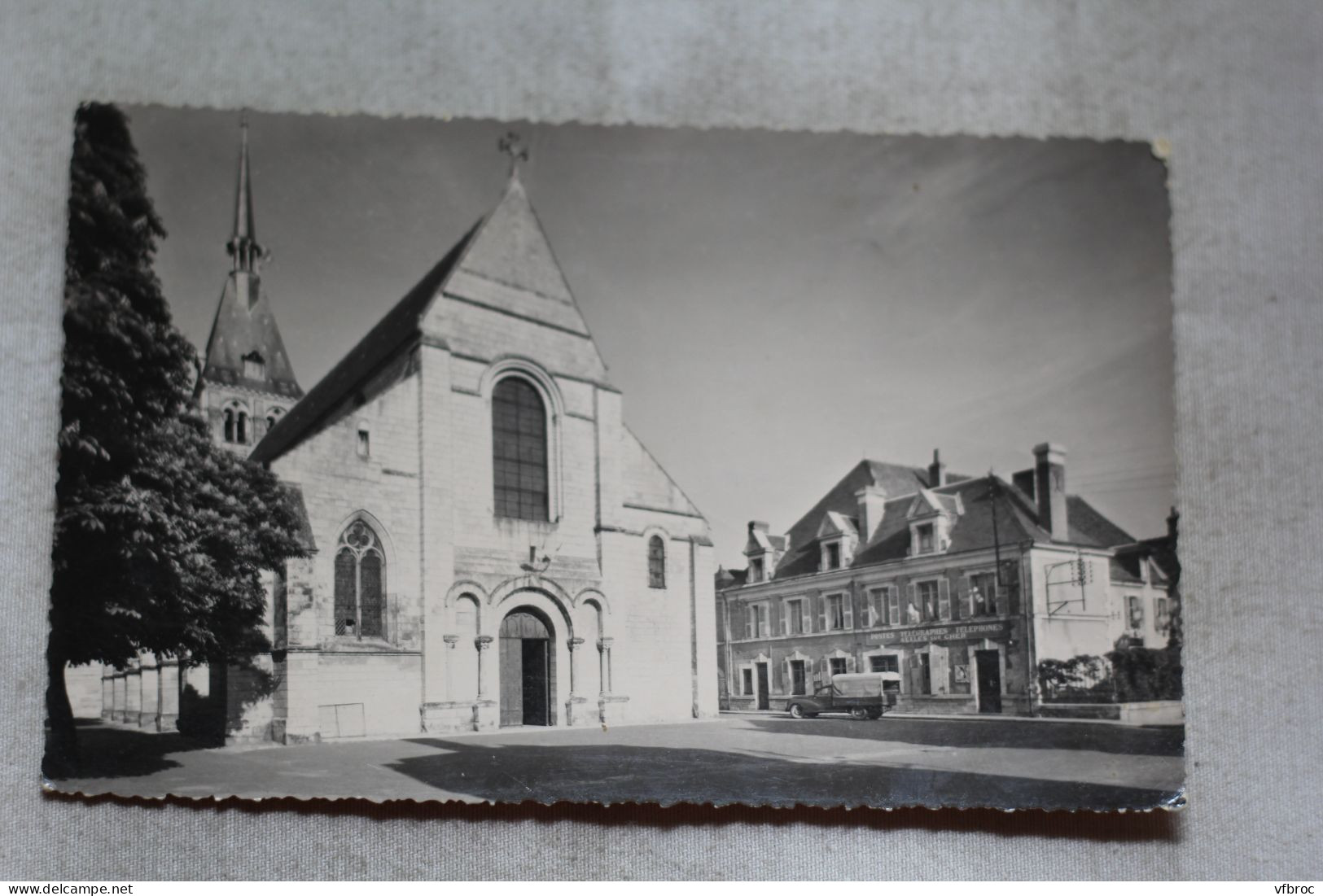 Cpsm, Selles sur Cher, église et poste, Loir et Cher 41