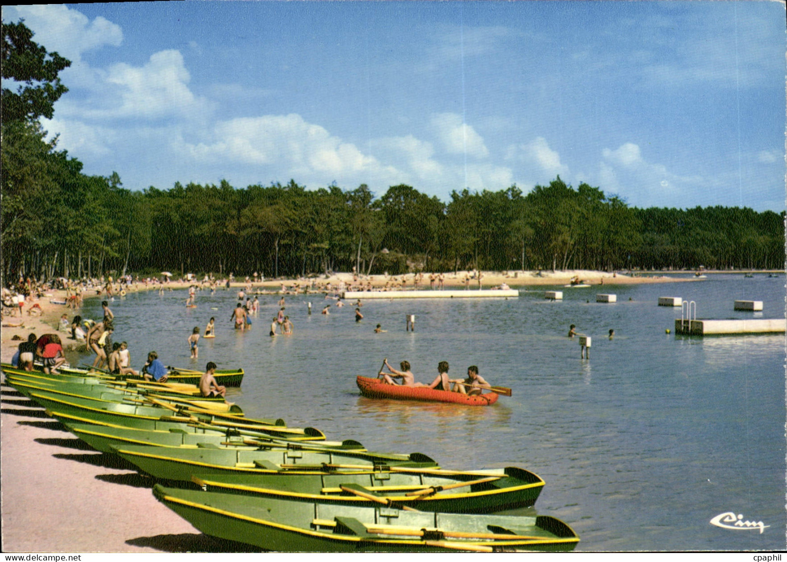 CPSM Sille le Guillaume Sarthe Sille Plage Foret domaniale Lac