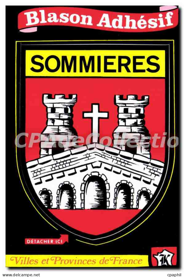 CPSM Sommieres Villes Et Provinces De France blason adhésif