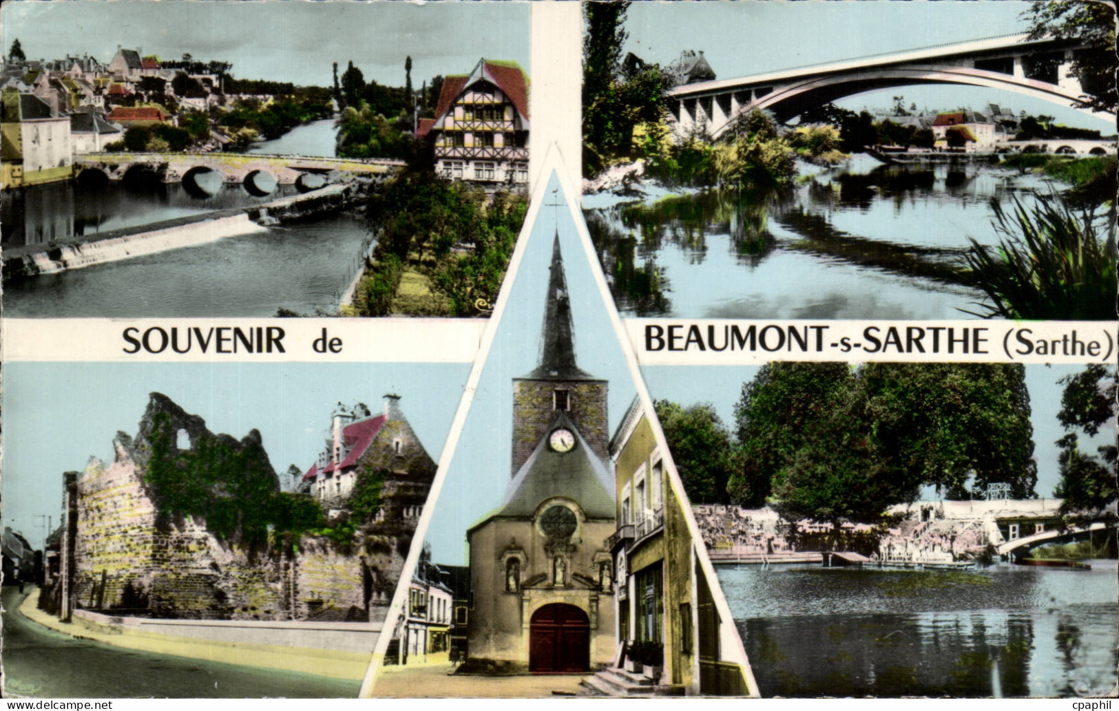 CPSM Souvenir de Beaumont sur Sarthe