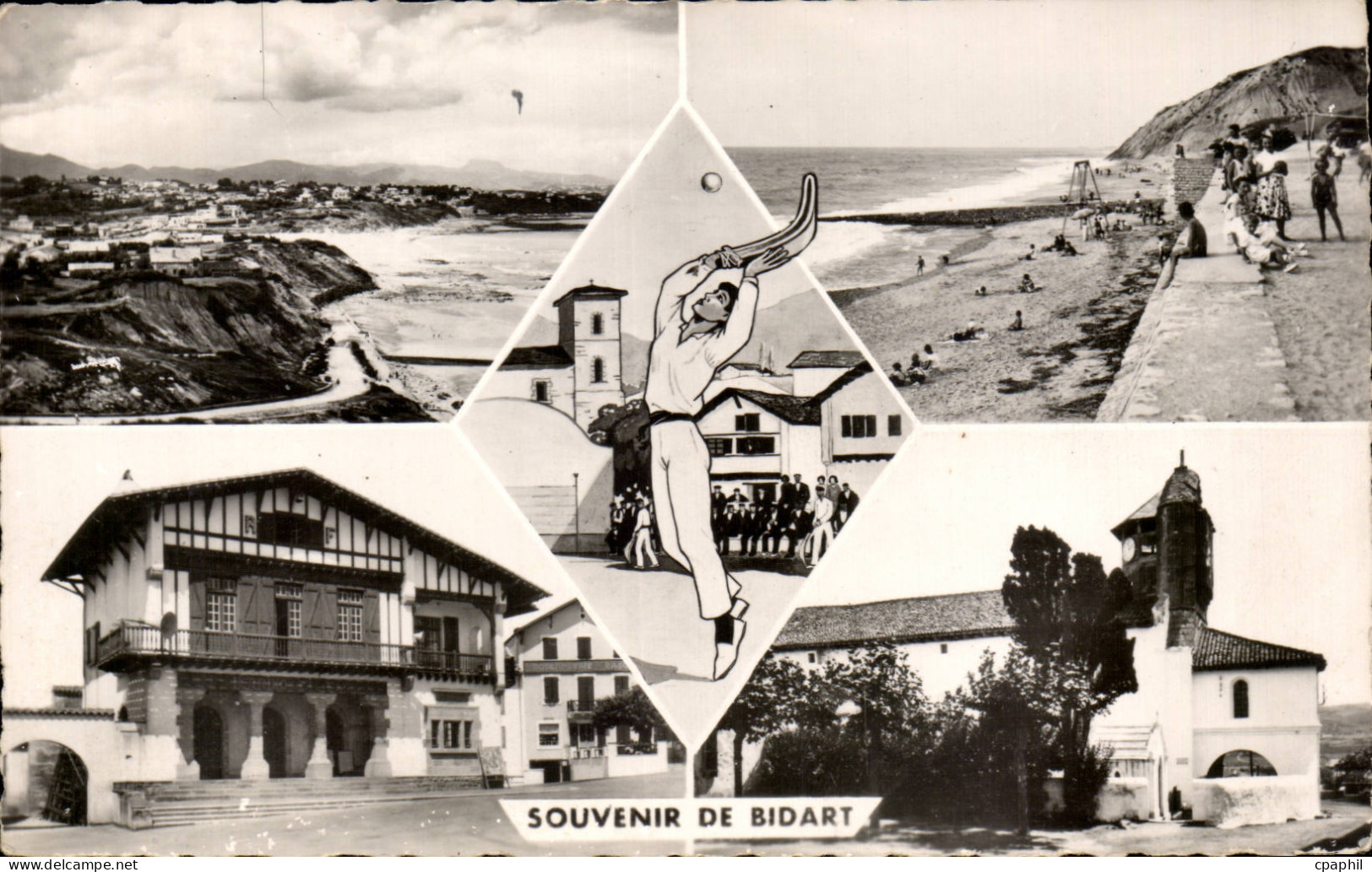 CPSM Souvenir de Bidart Pelote basque