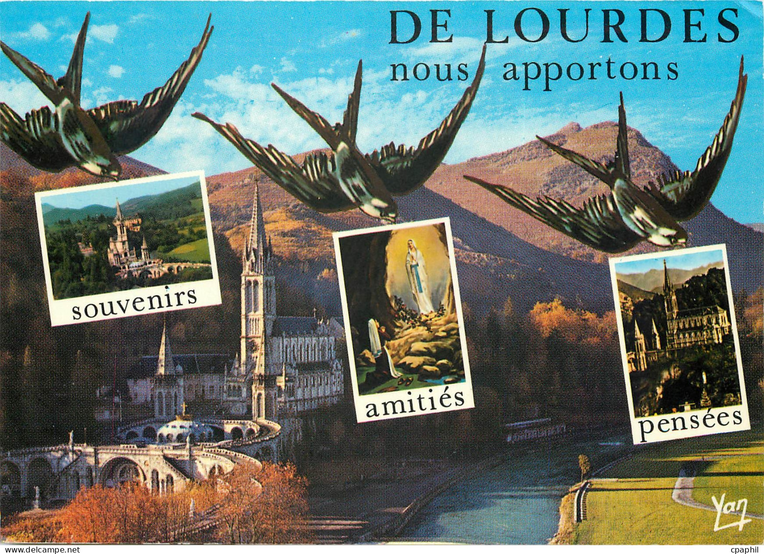 CPSM Souvenir de Lourdes