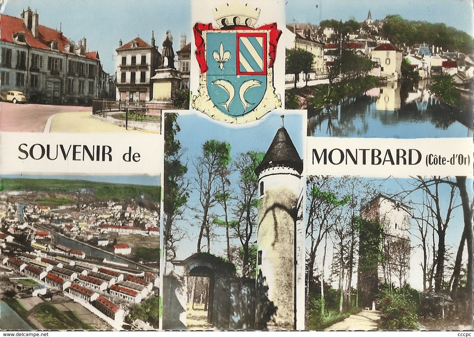 CPSM Souvenir de Montbard vues multiples Blason