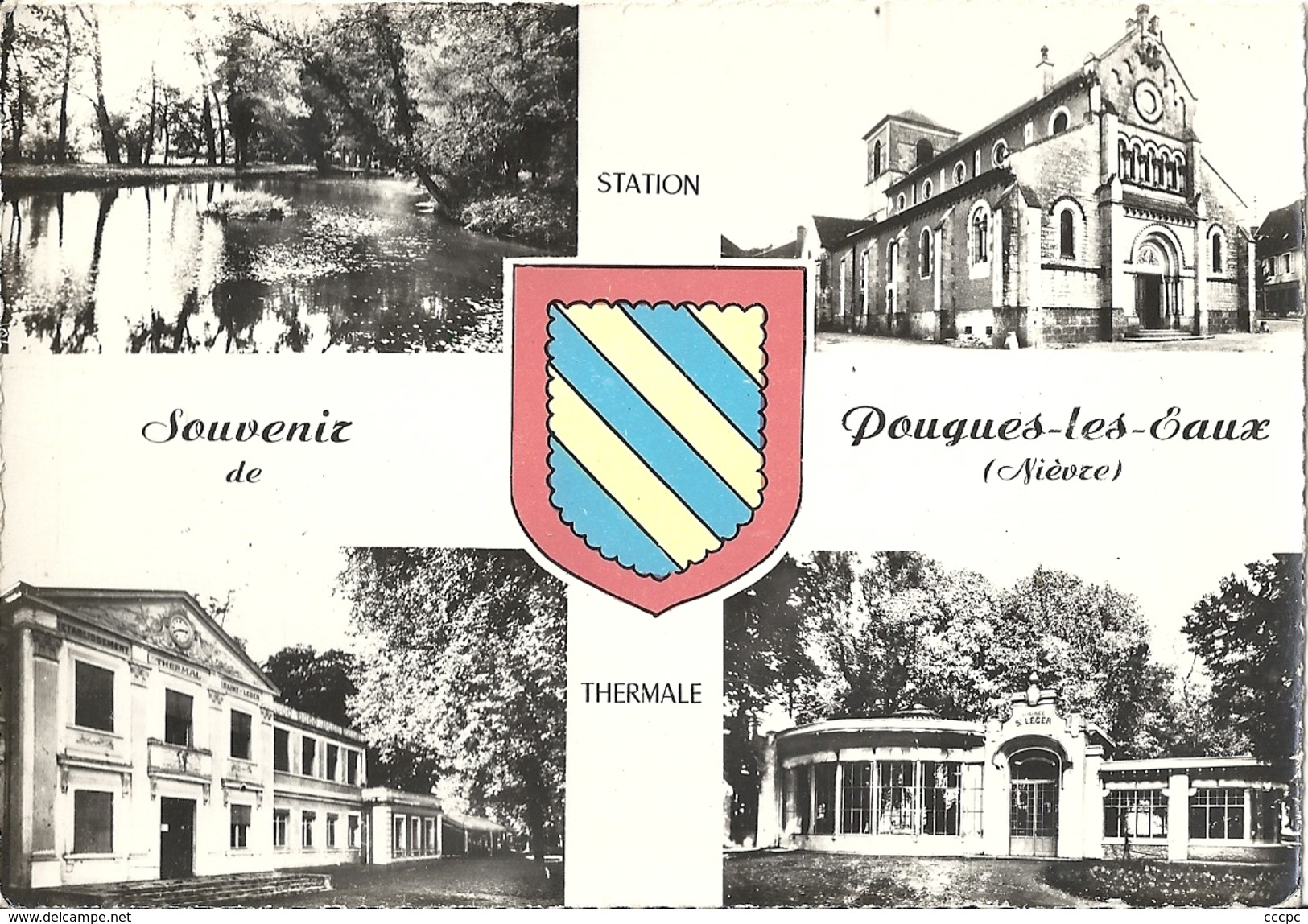 CPSM Souvenir de Pougues-les-Eaux vues multiples et blason