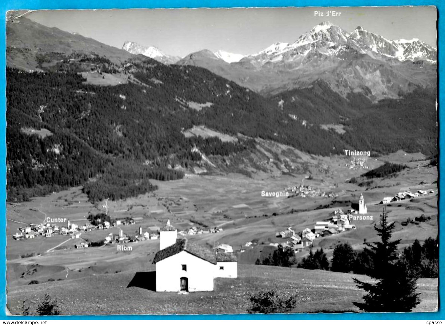CPSM Suisse GR Grisons - OBERHALBSTEIN Cunter - Savognin - Tinizong - RIOM - Parsonz gegen Piz d'Err