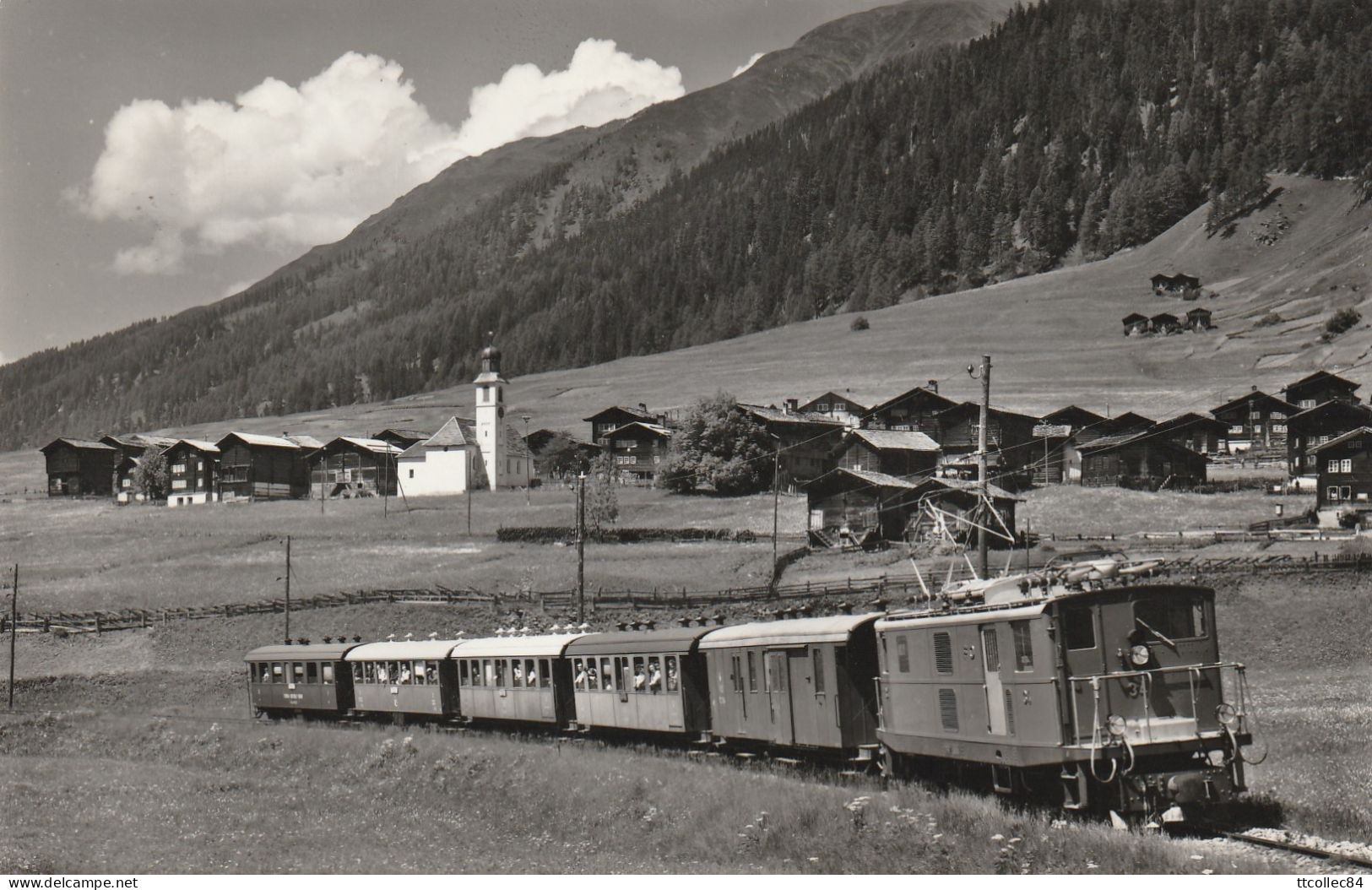 CPSM-SUISSE-SWITZERLAND-GLURINGEN an der Furkabahn im Goms