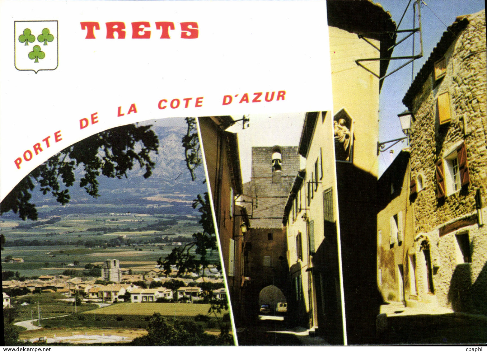 CPSM Trets Vue Generale L'Eglise Une Vieille Rue