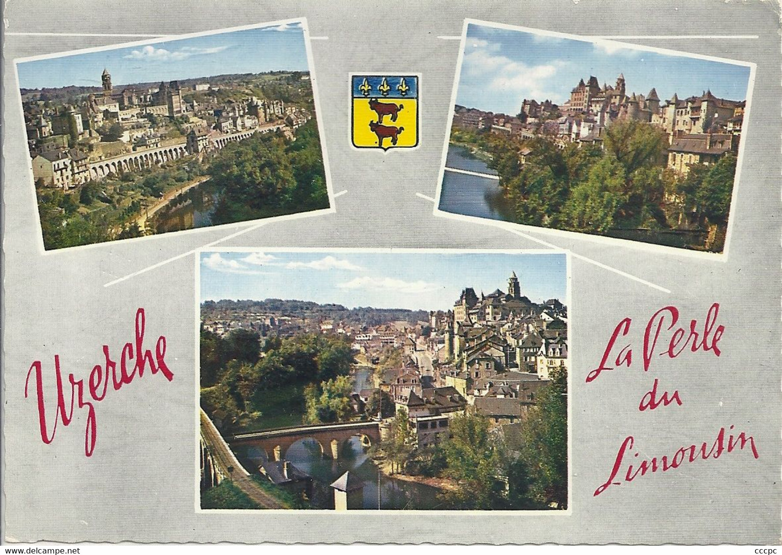 CPSM Uzerche  vues multiples armoiries