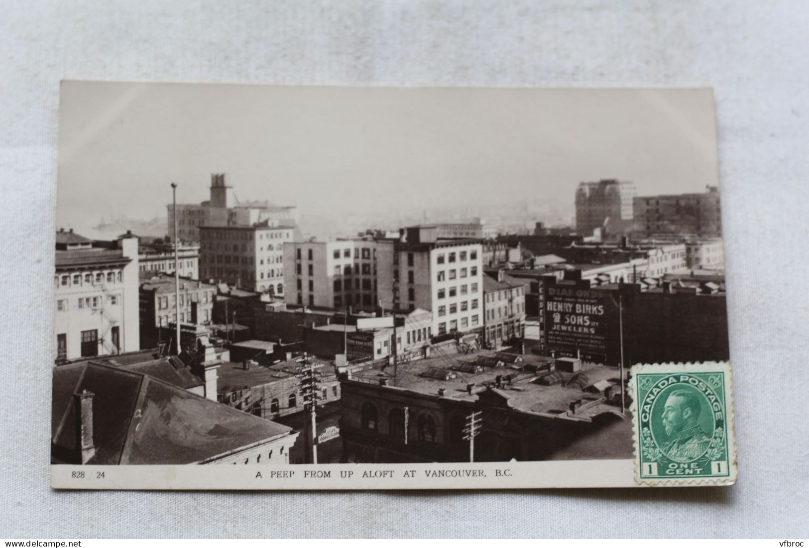 Cpsm, Vancouver, a peep from up aloft at Vancouver, Canada