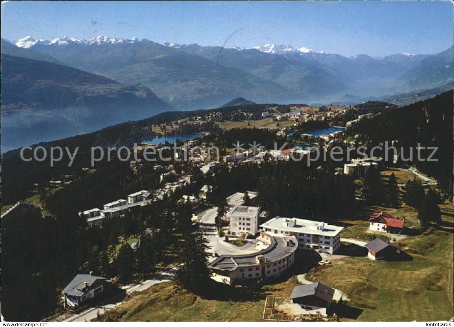 Crans-sur-Sierre Vermala Fliegeraufnahme Montana et Crans