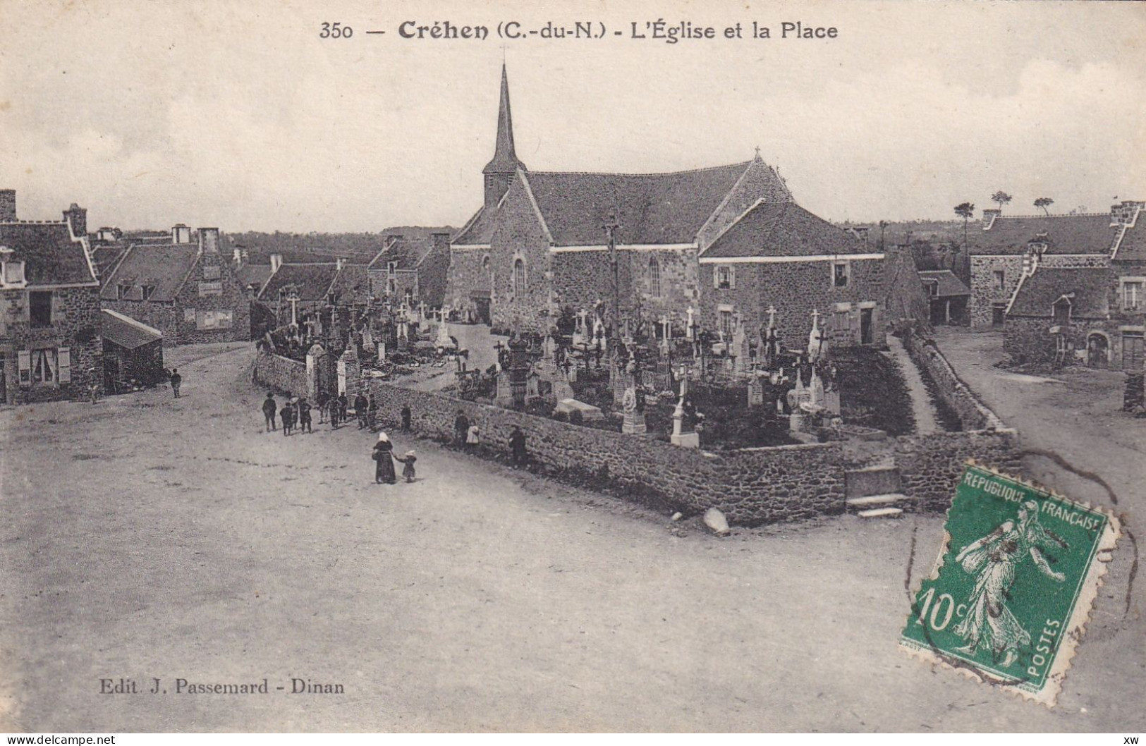 CREHEN -22- L'Eglise et la Place - 06-07-26