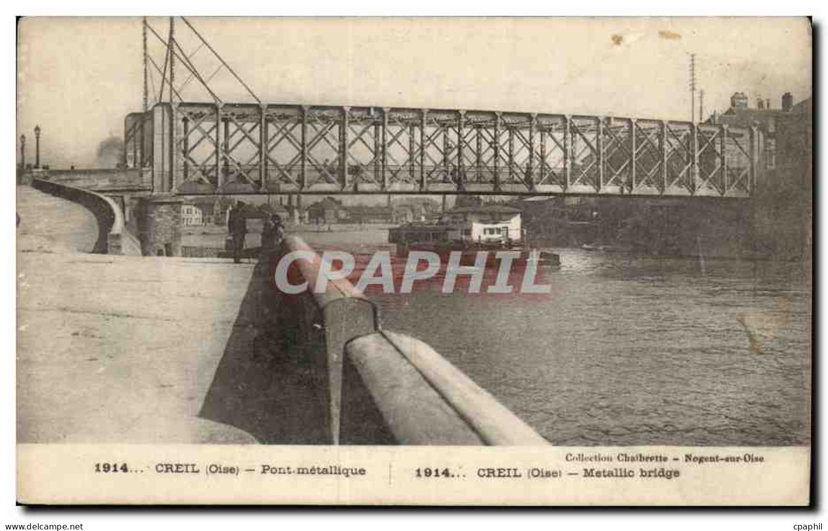 Creil CPA Pont metallique