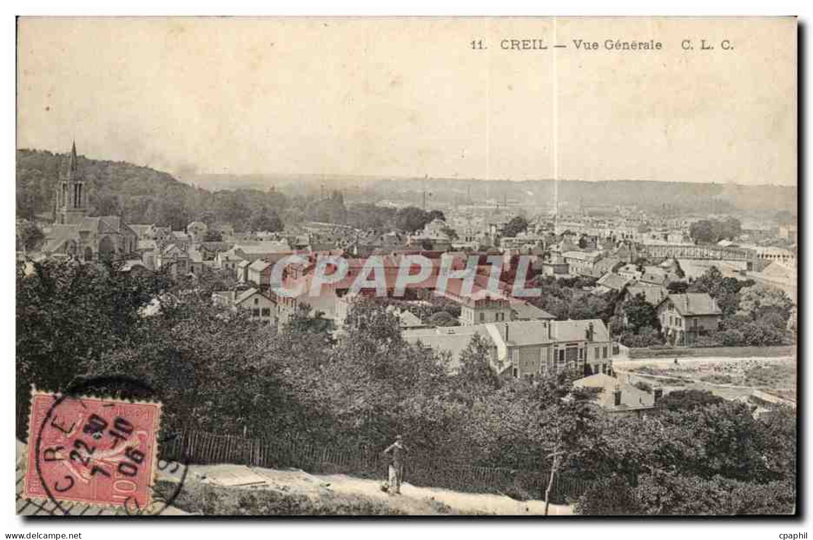 Creil CPA Vue generale