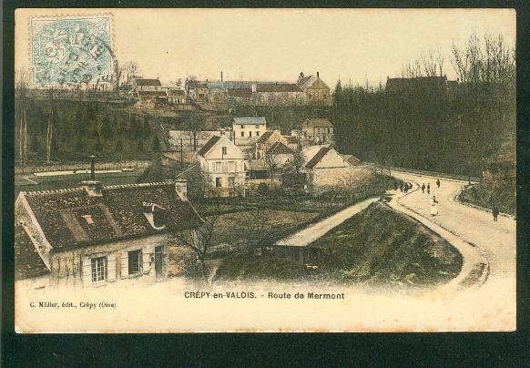 Crépy en Valois. Route de Mermont. 1906