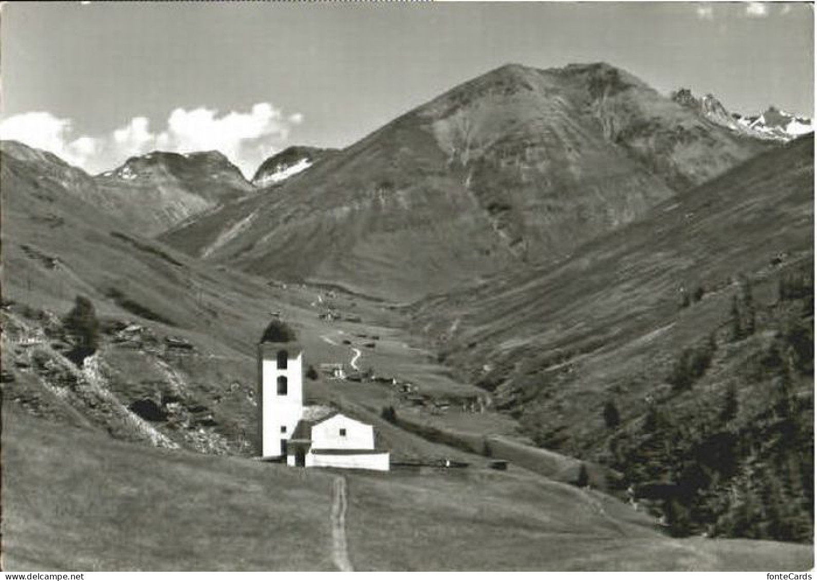 Cresta Avers Avers Cresta Kirche ungelaufen ca. 1965