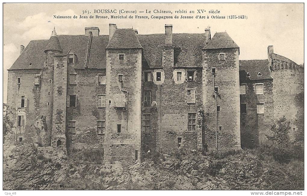 Creuse- Boussac -Le Château, rebâti au XVe siècle.