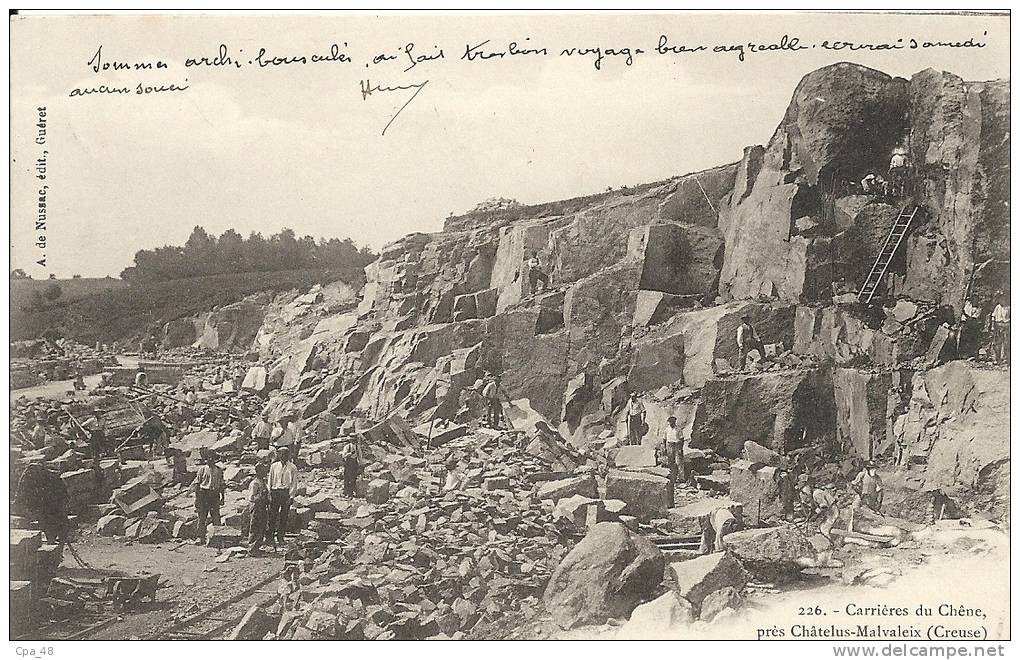 Creuse- Carrières du Chêne, près Châtelus-Malvaleix, Rare.