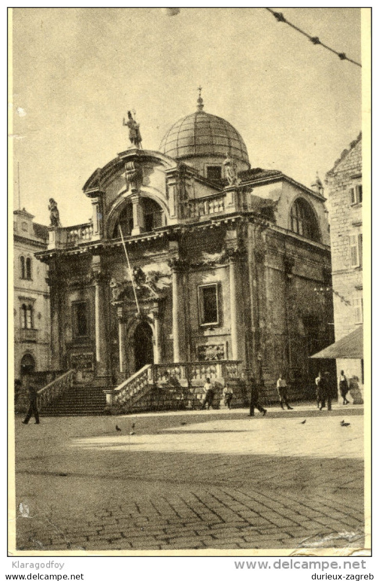 Crkva svetog Vlaha (The church of Saint Blaise) - Dubrovnik postcard travelled 195? bb