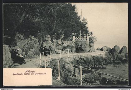 AK Abbazia, Geschütze Plätze am Nordstrand