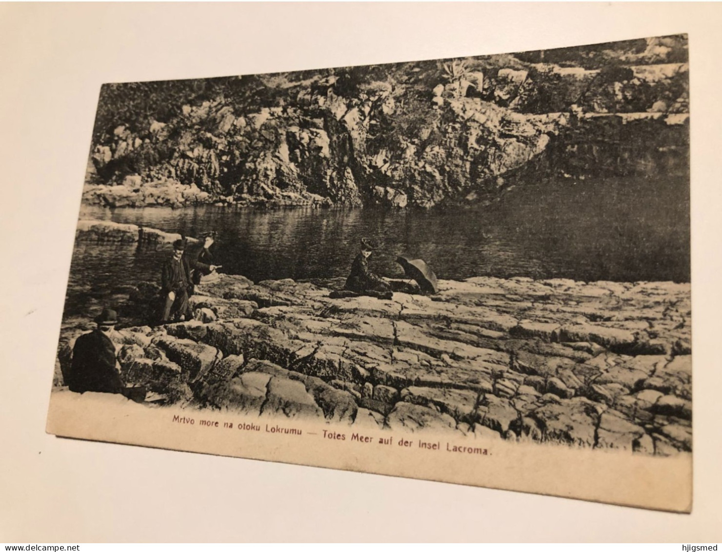 Croatia Hrvatska Lokrum Lacroma island Insel lady umbrella man in hat Karta Dopisnica 16608 post card POSTCARD