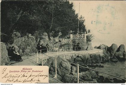 CPA ABBAZIA Geschutzte Platze am Nordstrand CROATIA (623895)