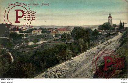 CROACIA // CROATIE. FIUME , SCHLOSS TERSATTO MIT KIRCHE