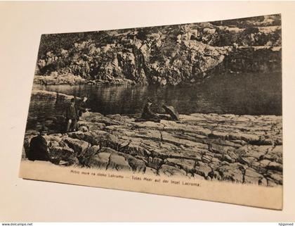 Croatia Hrvatska Lokrum Lacroma island Insel lady umbrella man in hat Karta Dopisnica 16608 post card POSTCARD