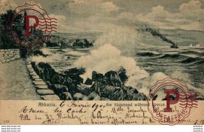 CROACIA // CROATIE. ABBAZIA AM SUDSTRAND WAHREND SIROCCO