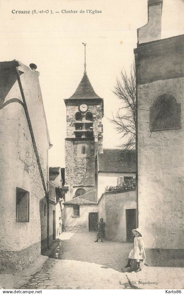 crosnes * crosne * rue et le clocher de l'église