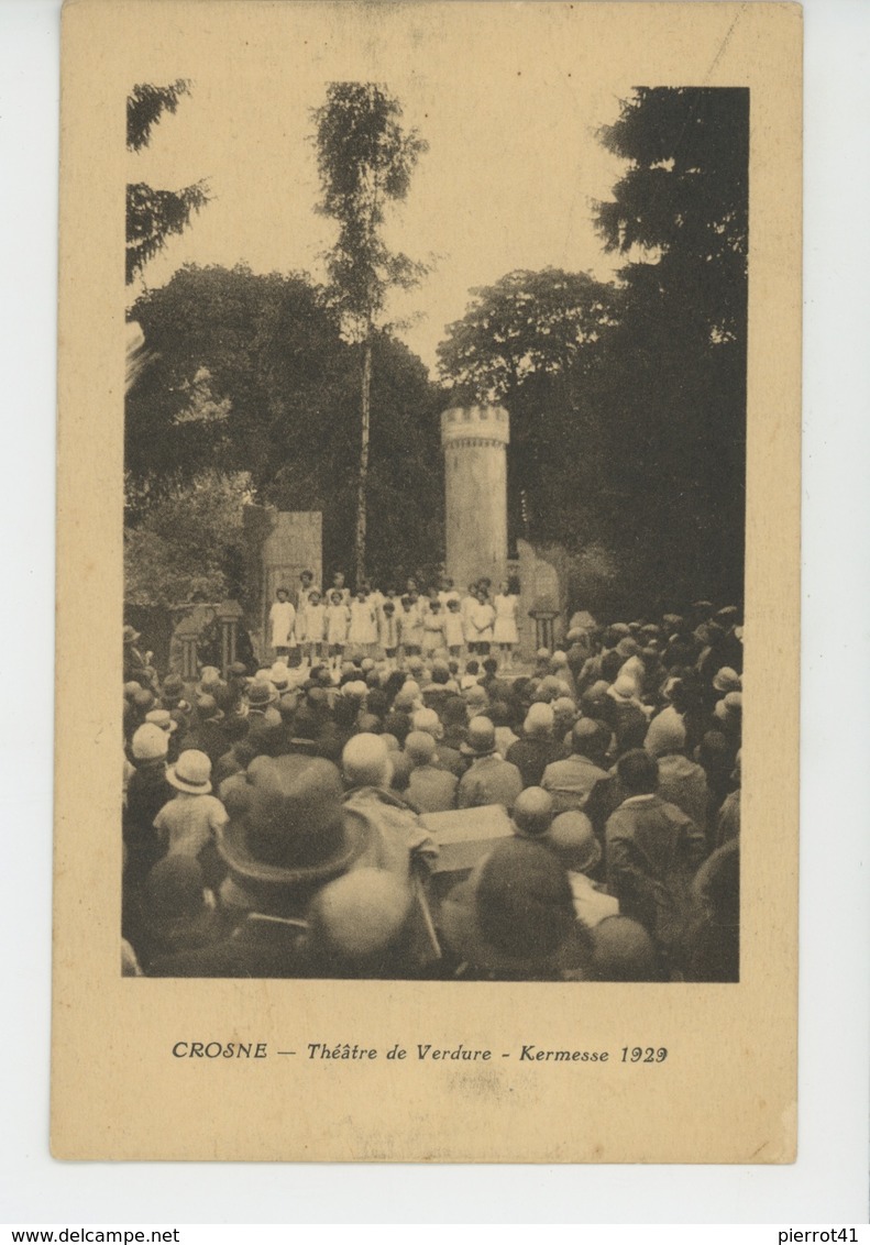 CROSNES - CROSNE - Théâtre de Verdure - Kermesse 1929 -Carte d'invitation à L'INAUGURATION DU TERRAIN PAROISSIAL en 1930
