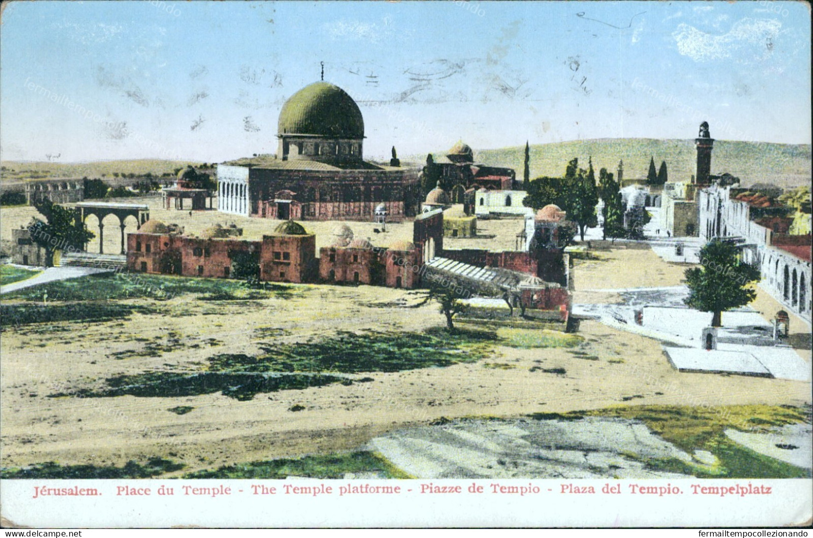 ct51 cartolina  cpa  jerusalem place du temple piazza del tempio israel israele